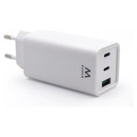 CARGADOR EWENT USB-C AC PD 2 PUERTOS USB-C Y 1 USB-A QC3.0 (65 W) BLANCO