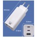 CARGADOR EWENT USB-C AC PD 2 PUERTOS USB-C Y 1 USB-A QC3.0 (65 W) BLANCO