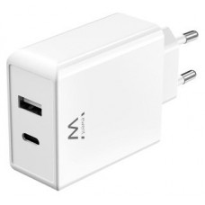 CARGADOR EWENT USB-C Y USB-A GANFAST 2 PUERTOS (45 W) BLANCO