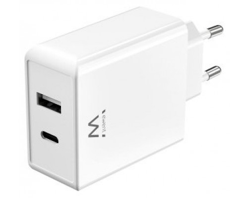 CARGADOR EWENT USB-C Y USB-A GANFAST 2 PUERTOS (45 W) BLANCO