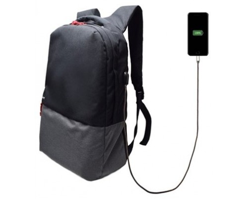 MOCHILA EWENT PARA PORTATIL- 17.3"" NEGRA CON PUERTO DE CARGA USB