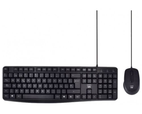 CONJUNTO USB TECLADO RATON EWENT ESPAÑOL ESCRITURA SILENCIOSA