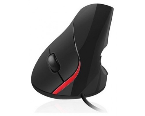 RATON USB EWENT ERGONOMICO OPTICO 1000 DPI 5 BOTONES NEGRO