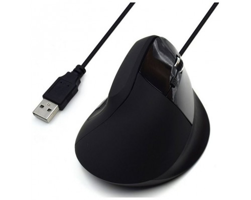 RATON EWENT OPTICO VERTICAL/ERGONOMICO USB2.0 800-1200-1800 PPP 5 BOTONES NEGRO