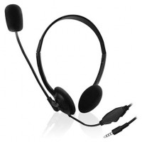 AURICULARES EWENT CHAT MICROFONO-CONTROL DE VOLUMEN CABLE 2M-1 CONECTOR 3.5 MM