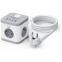 REGLETA CUBO EWENT BLOQUE 3 TOMAS SHUCKO & 2 USB-A & 2USB-C