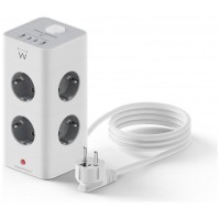 REGLETA CUBO EWENT BLOQUE 8 TOMAS SHUCKO & 2 USB-A & 2USB-C