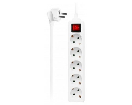 REGLETA EWENT 5 TOMAS SCHUKO 16A CON INTERRUPTOR BLANCA