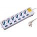 REGLETA EWENT 6 TOMAS SHUKO 16A CON INTERRUPTOR ON/OFF 1.5M BLANCA