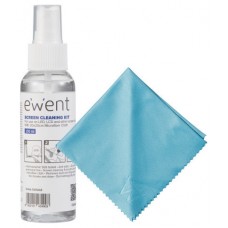 EWENT KIT DE LIMPIEZA DE PANTALLAS 100ML CONPA&Ntilde;O MICROFIBRA 20X20CM