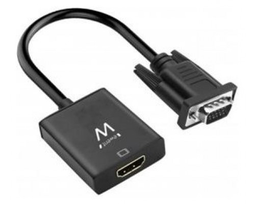 CABLE EWENT CONVERTIDOR VGA MACHO - HDMI HEMBRA CON AUDIO 0,20 METROS