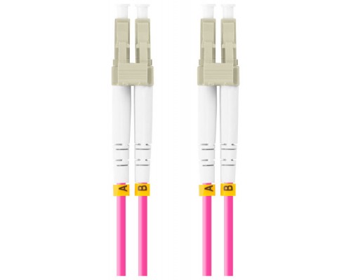 CABLE DE FIBRAOPTICA LANBERG 2M MULTI LC/UPC-LC/UPC DUPLEX OM4 50/125 LSZH VIOL