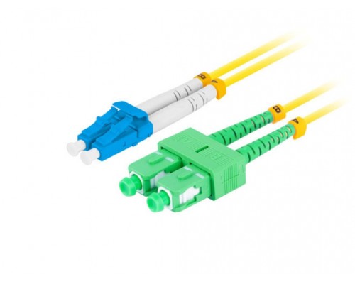 CABLE DE FIBRAOPTICA LANBERG DUPLEX LC/UPC-SC/APC 2M LSZH G657A1 AMARILLO