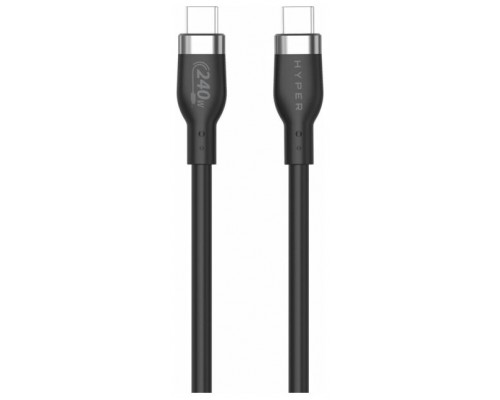 HYPER 2M SILICONE 240W USB-C CHARGING CABLE - BLACK