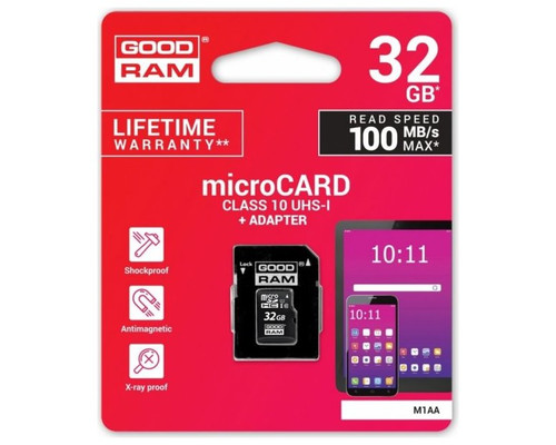 MICRO SD GOODRAM 32GB C10 UHS-I CON ADAPTADOR
