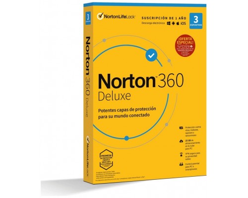 NORTON 360 DELUXE 25GB ES 1 USER 3 DEVICE 12MO GENERIC1 RSP MM GUM