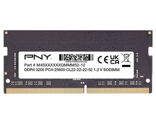 DDR4 SODIMM PNY 8GB CL22 3200-DI3 DDR4 SODIMM PNY 8GB CL22 3200