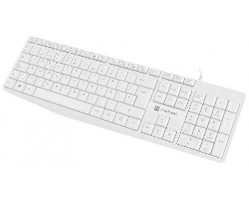 TECLADO NATEC NAUTILUS SLIM LAYOUT 106 TECLAS BLANCO