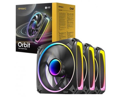 VENTILADOR CPU ANTEC ORBIT ARGB 3X VENT REVERSE 120MM RGB NEGRO