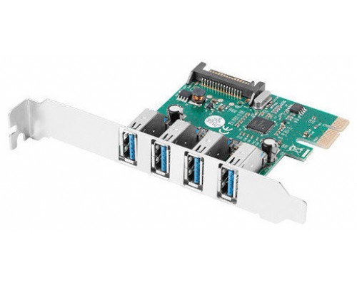 TARJETA PCI EXPRESS LANBERG X1 A 4X USB-A 3,1 GEN1 LOW PROFILE