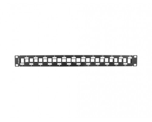 PATCH PANEL LANBERG 24PUERTOS 1U RACK 19 ESCALONADO ORGANIZADOR MOD KEYSTONE BK