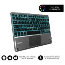 TECLADO TABLET SUBBLIM SMART BACKLIT BT KEYBOARD TOUCHPAD GREY