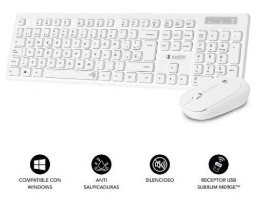 COMBO TECLADO RATON SUBBLIM BUSINESS SLIM SILENCIOSO INALAMBRICO 2.4G B