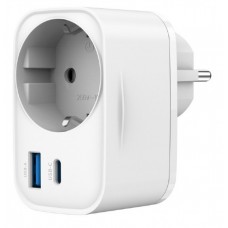 CARGADOR RAPIDO GEMBIRD USB DE 2 PUERTOS CON TOMA DE CA DE PASO 20 W BLANCO-DI2 CARGADOR RAPIDO GEMBIRD USB DE 2 PUERTOS CON TOMA DE CA DE PASO 20 W BLANCO