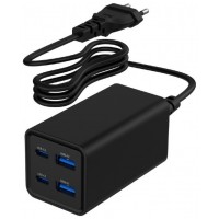 CARGADOR RAPIDO GEMBIRD USB POWERDELIVERY GAN DE 4 PUERTOS 65 W NEGRO-4DI CARGADOR RAPIDO GEMBIRD USB POWERDELIVERY GAN DE 4 PUERTOS 65 W NEGRO