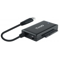 ADAPTADOR USB TOOQ 3.0 USB-A SATA DISCOS DUROS  2.5" y 3.5" CON ALIMENTADOR