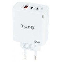 CARGADOR DE PARED TOOQ GAN 2USB-C PD USB-A QC 65W