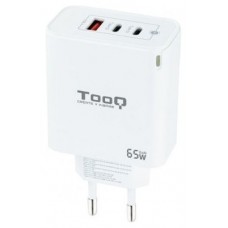 CARGADOR DE PARED TOOQ GAN 2USB-C PD USB-A QC 65W