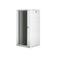 ARAMRIO LANBERG MURAL RACK 19" 27U/600X600 FLAT PACK PUERTA CRISTAL GRIS